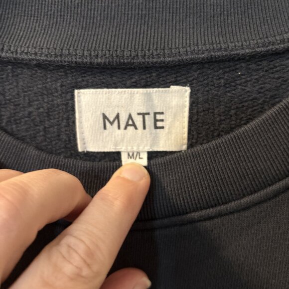 NWT Mate the Label Organic Fleece Oversized Sweatshirt in Midnight M/L Rare - Picture 2 of 7